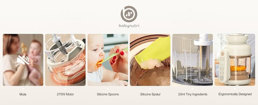 Auto Baby Food Maker, Glass Baby Food Mills, Baby Blender & Steamer and Puree Maker with Auto Cooking, Easy Cleaning, Dishwasher Safe, Cook at Home, Touch Screen Control