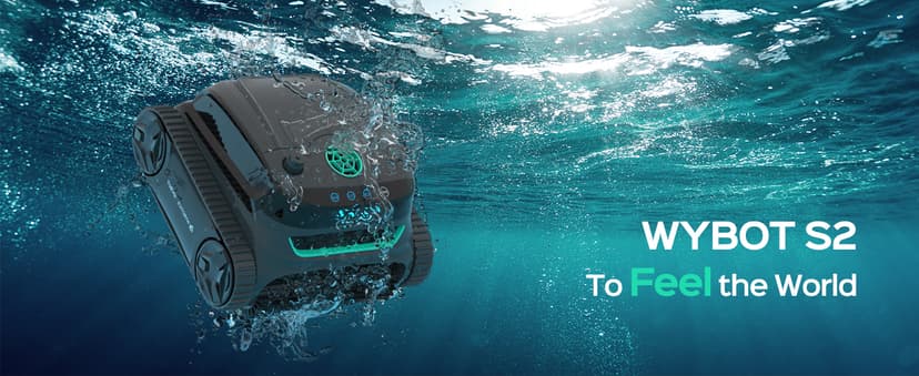 WYBOT S2 Cordless Robotic Pool Cleaner, Smart Navigation Inground Pool Vacuum Lasts 180 Mins, Wall Climbing & Waterline Cleaning for Pools up to 3229 Sq.ft, Switch/App Mode, Dual Filtration