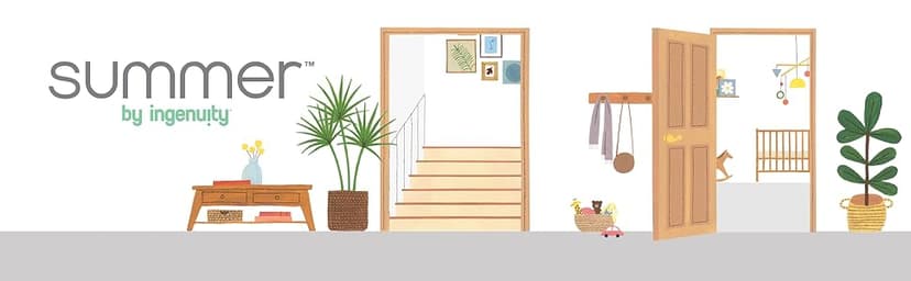 Summer Infant Extra Tall & Wide Safety Pet and Baby Gate, 29.5"-53" Wide, 38" Tall, Pressure or Hardware Mounted, Install on Wall or Banister in Doorway or Stairway, Auto Close Walk-Thru Door - Gray