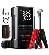 WOLFBOX 4000A Jump Starter,12V Car Battery Jump Starter with 65W Quick Charger,LED Display,24000mAh Portable Jump Starter Battery Pack(10L Gas 10L Diesel Engine) with Booster,LED Light,Jumper Cables