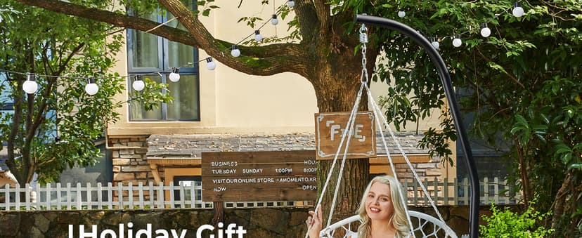 GREENSTELL Hammock Swing Stand, Hanging C-Stand with Spring Hook, for Indoor, Outdoor, Sturdy Hanging Stand Max Load 330lbs