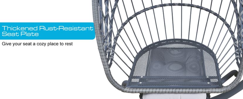 Hanging Egg Chair with Stand and Leg Rest – Rattan Wicker Swing Hammock Chair, UV-Resistant Cushion, Heavy-Duty Frame for Indoor & Outdoor Patio, Bedroom, Balcony, Garden – 330 lbs Capacity.