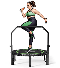 BCAN 450LBS/550LBS Foldable Mini Trampoline, 40"/48" Fitness Trampoline with Durable Bungees, Stable & Quiet Exercise Rebounder for Adults,Great Mini Trampoline for Indoor/Garden Workout - 2