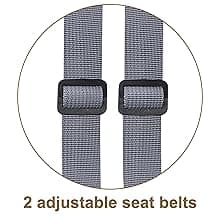 Kalawen Booster Seat for Kitchen Chair, Upgraded 2Pcs PU Washable Straps Safety Buckle Kids Toddler Booster Seat for Table