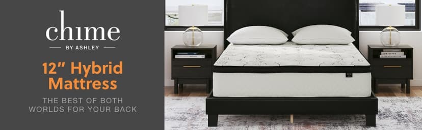 Signature Design by Ashley California King Size Chime 12 Inch Medium Firm Hybrid Mattress with Cooling Gel Memory Foam for Pressure Relief