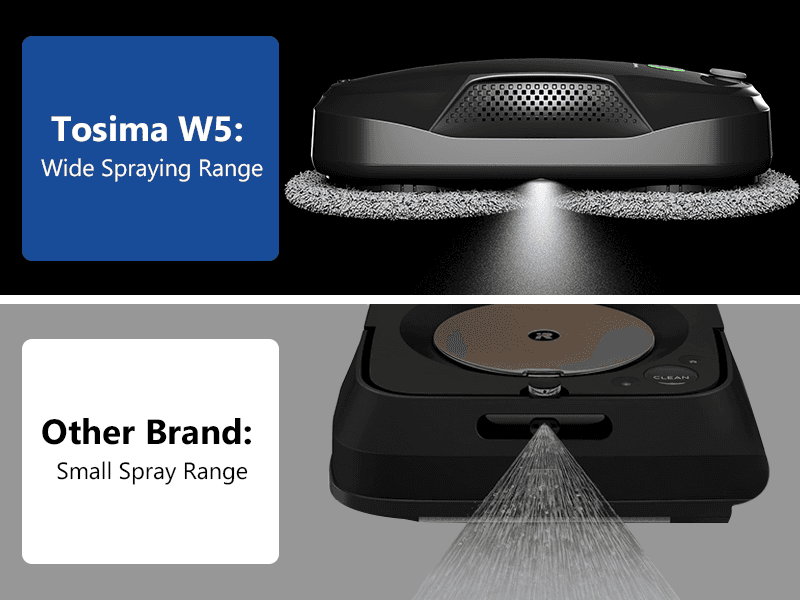 Tosima W5 Window Cleaning Robot, Dual Direction Auto-Spray Smart Window Cleaner with Triple Safety System, Smart Navigation, Remote Control, for All Smooth Surfaces, with 8 Rags, Black