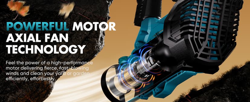 Leaf Blower Cordless - 2025 Update 150000RPM & 3 Speed Levels Electric Leaf Blower with 2 x 4.0Ah Battery and Charger, Extension Tube Blower for Lawn Care, Yard, Garage, Blowing Leaves, Dust or Snow