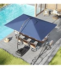 Grand patio 11FT Cantilever Umbrella with Base Outdoor Large Round Aluminum Offset Umbrella for Patio Garden Backyard (Champagne, 11 FT)