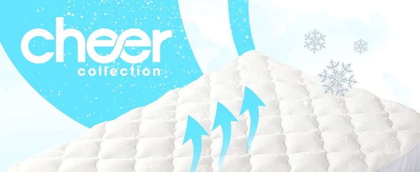 Cheer Collection Queen Size Mattress Topper – Extra Thick and Plush Pillow Top Mattress Pad, Soft Rayon from Bamboo Cover, Cooling, Breathable, and Machine Washable Mattress Topper for Queen Bed