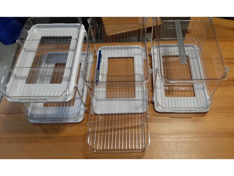 Delamu 2 Sets of 3-Tier Bathroom Under Sink Organizers and Storage, Multi-Purpose Stackable Pantry Organization and Storage, Pull Out Clear Kitchen Bathroom Cabinet Organizer with Movable Dividers