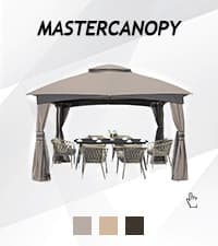 MASTERCANOPY 12’ X 16’ Louvered Pergola Outdoor Aluminum Patio Pergola with Adjustable Roof for Deck Backyard Garden (Black)