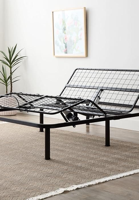 Linenspa Folding Metal Platform Bed Frame - No Box Spring Needed - Underbed Storage - Simple Tool Free Assembly - Mattress Foundation - 14" High - Traditional Design - Sturdy Steel - Full Size