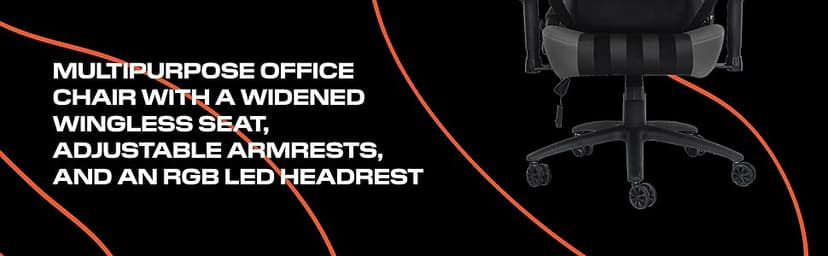 X Rocker Sigma PC Computer Gaming Office Desk Chair, with Headrest RGB LED Lights, Adjustable Seat and Armrest, 0780401, 24.41" x 49.8" x 20.87", Black