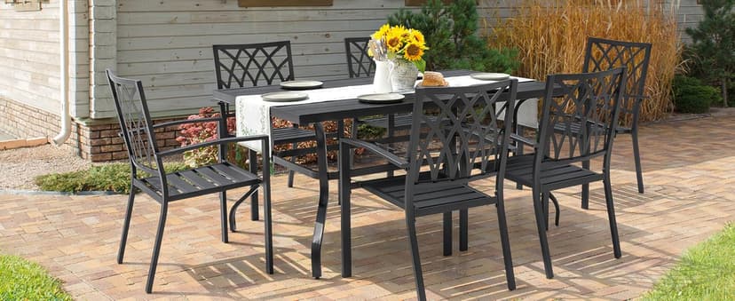 NUU GARDEN Bistro Set 3 Piece Outdoor Cast Aluminum Patio Bistro Set Patio Table and Chairs Set of 2 with Umbrella Hole and Gray Cushions, Black