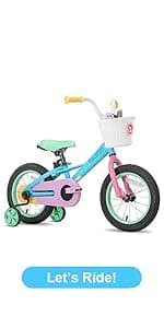 JOYSTAR Paris Girls Bike for Ages 3-8 Years Old, 14 16 18 Inch Kids Bike with Training Wheels, Basket and Handbrake, Multiple Colors