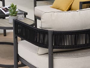 Grand patio 5-Piece Outdoor Furniture Set, 5 Seats Wicker Sofa Conversation Set with 3-Seat Couch, Thick Cushions and Coffee Table, for Backyard, Balcony, Garden (Beige)