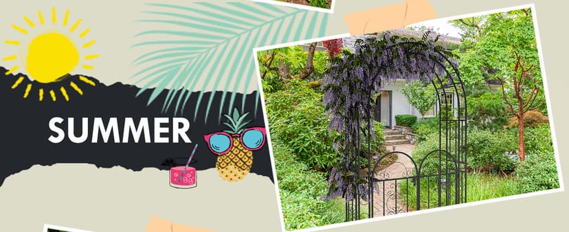 Outsunny 7.4ft Steel Garden Arch with Gate, Garden Arbor Trellis for Climbing Plants, Roses, Vines, Wedding Arch Stand for Outdoor, Garden, Lawn, Backyard, Black