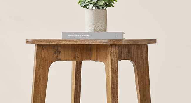 VASAGLE MAEZO Collection - Side Table, 2-Tier Small Square End Table, Nightstand with Tapered Legs, Curved Transitions, for Small Spaces, Living Room, Bedroom, Honey Brown ULET236K01