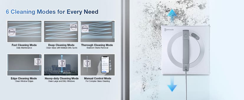 ECOVACS WINBOT W2 PRO Omni Portable Window Cleaning Robot with Multi-Functional Station, Charging While Working, Intelligent Cleaning with Triple Nozzle Water Sprayer, 12-Level Protection