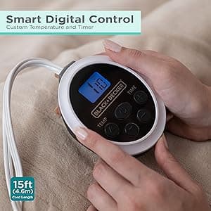 BLACK+DECKER Heated Blanket Electric Queen, Micro Plush Electric Blanket, Heating Blanket with 10 Heating Levels, 10H Timer, Auto Shutoff, Dual Zone Heating, Fast Heating (84x90 inches, Grey)