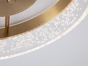 Jaycomey Modern LED Ceiling Light Fixture, 11.65" Flush Mount Kitchen Lighting Gold with Clear Seeded Acrylic Lampshade,Round Ceiling Lamp Lights for Hallway Dining Room