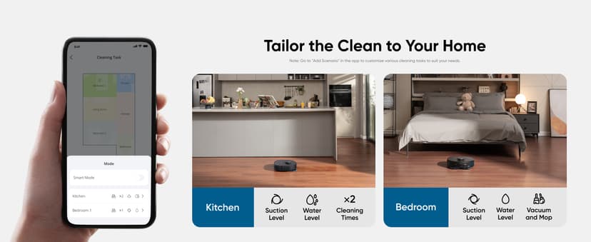 eufy X10 Pro Omni Robot Vacuum and Mop Combo, 8,000 Pa Suction, Dual Mops with 12 mm Auto-Lift and Carpet Detection, AI Obstacle Avoidance, Auto Mop Washing, Auto Drying, Self-Emptying, Self-Refilling