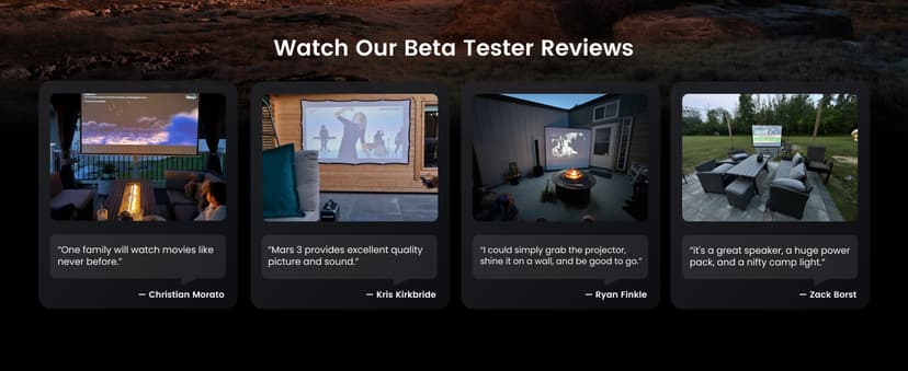 NEBULA Mars 3 Outdoor Portable Projector, 1000 ANSI Lumens, AI-Powered Image, Built-In Battery with 5 Hour Playtime, Android TV, 200 Inch Home Theater, for Backyard, Office and Business, and Camping