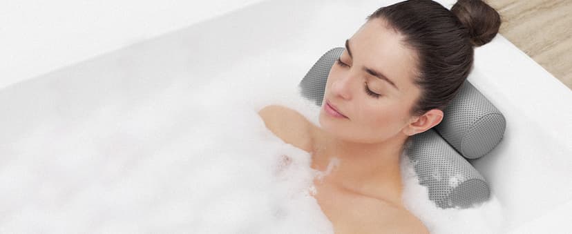 Everlasting Comfort Luxury Bath Pillow - Head, Neck, Back Soft Cushion for Bathtub, Spa & Relaxation