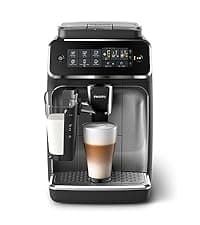 Philips 3200 Series Fully Automatic Espresso Machine, LatteGo Milk Frother, 5 Coffee Varieties, Intuitive Touch Display, 100% Ceramic Grinder, AquaClean Filter, My Coffee Choice, Black (EP3241/54)
