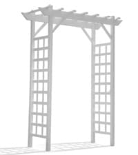 Dura-Trel PVC Garden Arbor, Arch Support for Climbing Plants, Providence, White, 64" x 85"