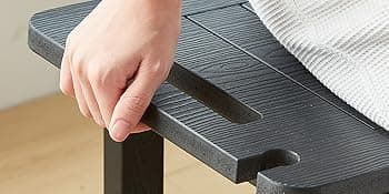 Waterproof Shower Bench, White Poly Shower Stool for Shaving Legs, Shower Chair Seat with Handles & Shower Head Holder, Plastic Bathroom Bench with Adjustable Feet for Inside Shower, Non-Slip