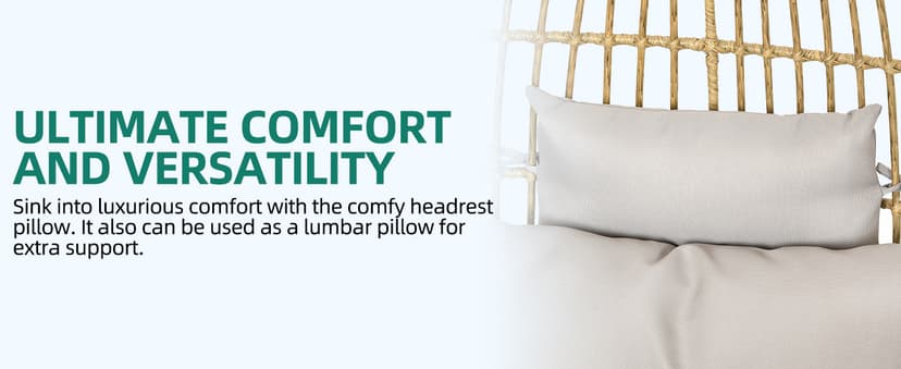 YITAHOME Wicker Egg Chair - Outdoor Rocking Chair for Patio, Grey