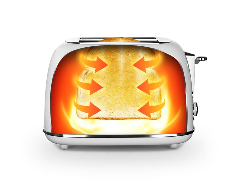 Keenstone Toaster 2 Slice, Retro Wide Slot Stainless Steel Toaster with 6 Browning Levels, Reheat & Defrost, for Bagel, Toast, Bread, Kitchen Essentials, Removable Crumb Tray, White