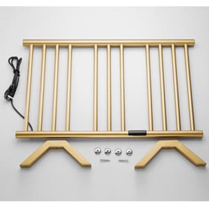 Electric Towel Warmers Radiator with Built-in Timer Gold, 140W Wall-Mounted & Freestanding Heated Towel Drying Rack with 11 Bars, 304 Stainless Steel Heated Towel Rail for Bathroom, Plug-in