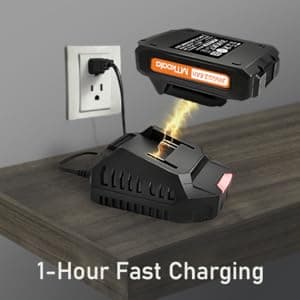 2025 Upgrade Leaf Blower, Leaf Blower Cordless with 2*2.6AH Batteries and Fast Charger, 450CFM &150MPH and 2 Speed Mode, Lightweight Electric Leaf Blowers for Lawn,Yard, Leaves, Dust,Snow Care(Orange)