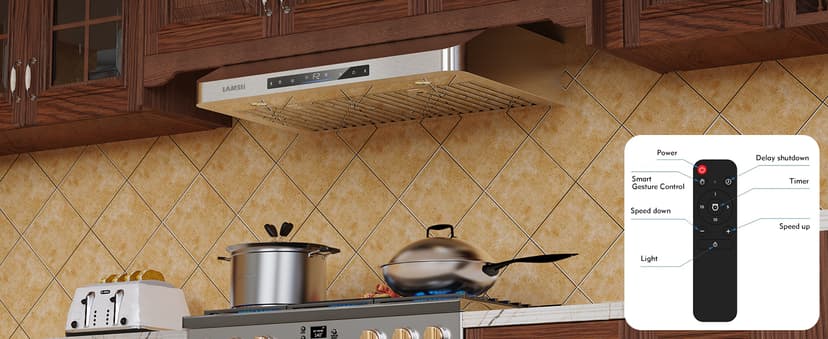 Under Cabinet Range Hood 30 Inch,900 CFM Stainless Steel Kitchen Stove Vent Hood with 4 Speed Exhaust Fan Gesture Sensing/Touch/Remote Control