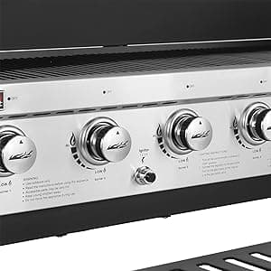 Royal Gourmet 8-Burner Gas Grill, 104,000 BTU Liquid Propane Grill, Independently Controlled Dual Systems, Outdoor Party or Backyard BBQ, Black