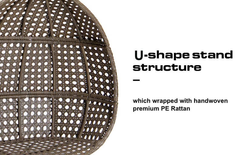 Qwork Double Egg Chair with Stand,2 Person Wicker Rattan Hanging Swing Chair, Hammock Swing Chair UV Resistant Cushion with Stand for Indoor Bedroom Outdoor Garden Backyard