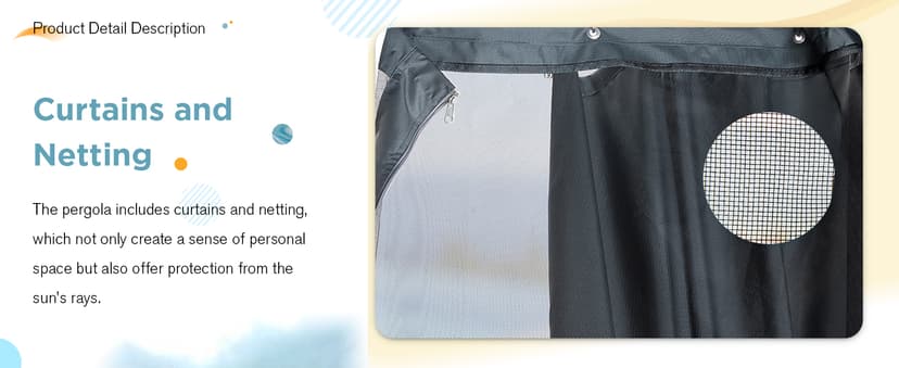 EROMMY Louvered Pergola 12' x 24' Outdoor Hard Top Pergola with Aluminum Frame and Adjustable Metal Rainproof Roof for Garden & Patio, Curtains and Netting Included, Gray-Black