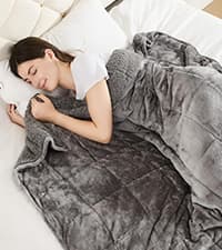 Uttermara Faux Fur Weighted Blanket Twin Size 15 Pounds, 48" x 72" Sherpa Heavy Blanket Throw for Couch Sofa Bed, Super Soft Plush Fleece & Warm Cozy Sherpa Reverse, Great for Calming and Relax, Gray