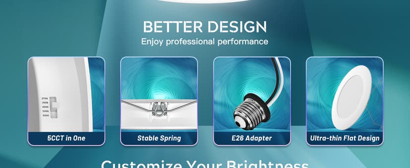 FREELICHT 24 Pack Retrofit LED Recessed Lighting 6 Inch, Selectable 2700K/3000K/4000K/5000K/6000K, Dimmable Flat LED Can Lights, 10W=110W, 1000LM, IC & Damp Rated, ETL & FCC, White