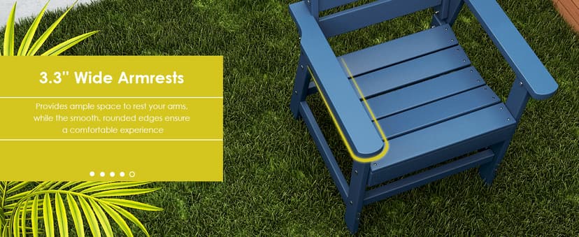 GREENVINES 7-Piece Outdoor Dining Set | HDPE | Patio Table and Chairs Sets for 6 | Patio Furniture | All Weather | Umbrella Hole | Blue| for Backyard Poolside Garden