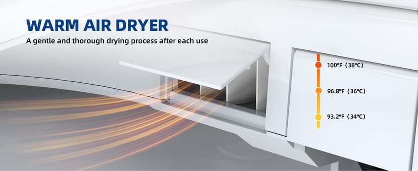 Electric Bidet Toilet Seat, Heated Toilet Seat Elongated with Instant Warm Water & Dryer, Feminine & Front Rear Wash, Wireless Remote, Self-Clean Nozzle, Slow Close Lid, Upgraded Silent ECO Child Mode