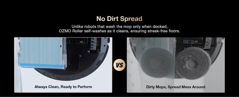 ECOVACS DEEBOT X8 PRO OMNI Robot Vacuum and Mop, 18000Pa, OZMO ROLLER Instant Self-Washing Mopping, 167℉ Hot Water Mop Washing, Auto Cleaning Solution Adding, Hot Air-Drying, Self-Emptying, Black