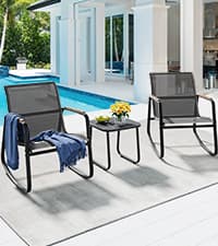 YITAHOME Wicker Rocking Egg Chair, Outdoor Patio Rocking Chair with 5.9in Thick Cushion, 250lb Capacity, Anti-Slip, All-Weather Resilient Egg Lounger Chair for Indoor & Outdoor, Grey(1 Pack only)