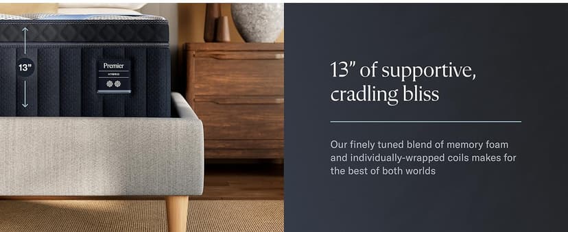 Premier 13" King Mattress - Luxury Hybrid Gel Memory Foam - 365 Night Trial - Fiberglass Free - Forever Warranty - Mattress in a Box - CertiPUR-US Certified