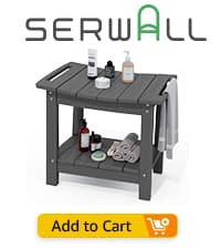 SERWALL Foldable Adirondack Chair, HDPE Adirondack Chair with Wood-Texture-Gray