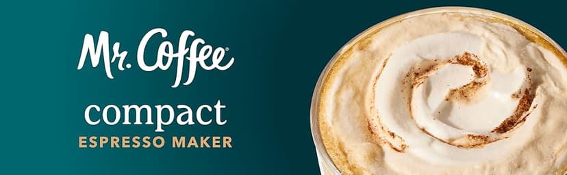 Mr. Coffee Compact Espresso Maker, Espresso Machine With Steam Wand, 15-Bar Pump Automatic Espresso Machine