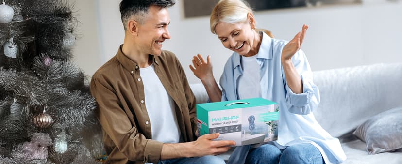 HAUSHOF Robot Window Cleaner with 3800Pa Suction, Auto Water Spray, AI Path Planning & Edge Detection, Remote Control for High-Rise Window, Glass Door