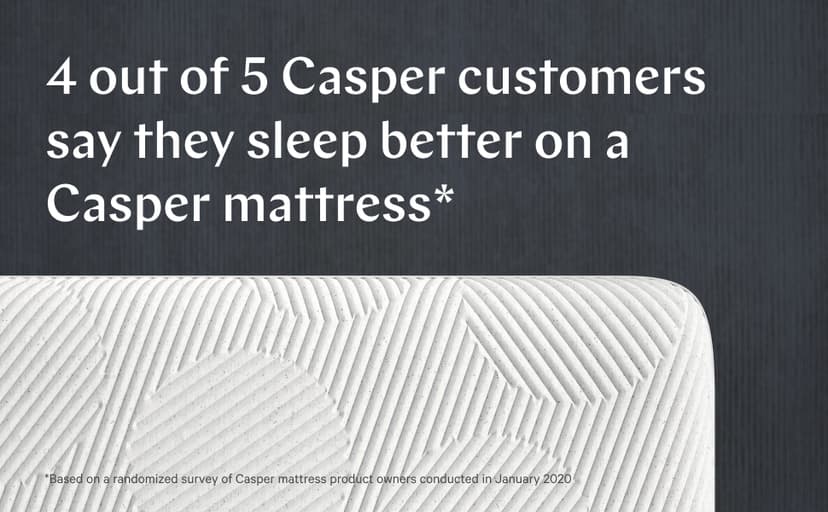 Casper Sleep Original Foam Hybrid, Twin Mattress - Medium Firm Memory Foam with Zoned SupportTM - 100-Night Trial - CertiPUR-US Mattress, Light Gray
